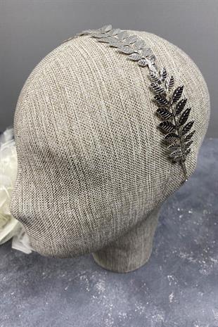 الجملة فضية اللون معدن رقيق تصميم أوراق الزفاف تاج الشعر التبعي