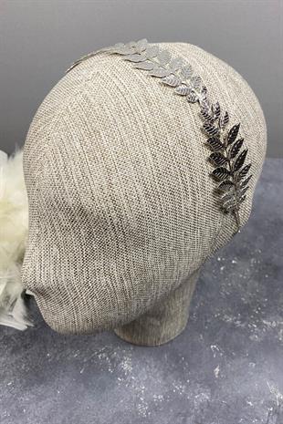 الجملة فضية اللون معدن رقيق تصميم أوراق الزفاف تاج الشعر التبعي