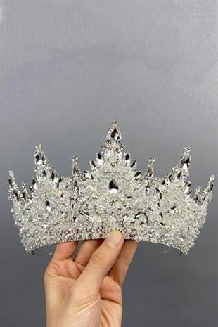 الجملة فضية اللون باريس نموذج الزفاف تاج الحناء