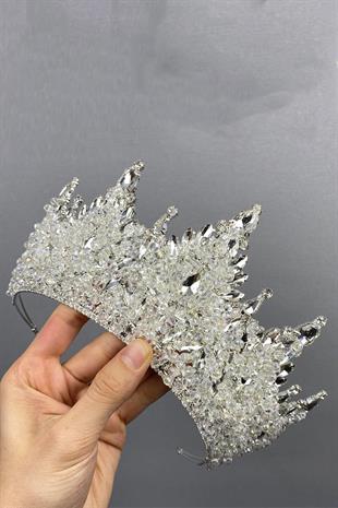 الجملة فضية اللون باريس نموذج الزفاف تاج الحناء