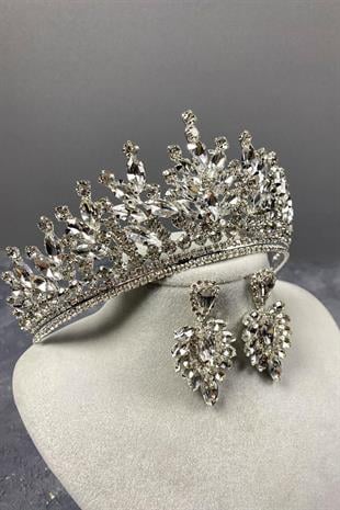 الجملة فضة تاج الزفاف حجر ريو والأقراط حجر المكوك