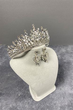 الجملة فضة تاج الزفاف حجر ريو والأقراط حجر المكوك