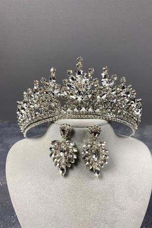 الجملة فضة تاج الزفاف حجر ريو والأقراط حجر المكوك