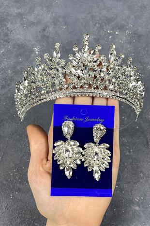 الجملة فضة تاج الزفاف حجر ريو والأقراط حجر المكوك