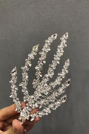 الجملة الفضة مشط مزدوج مقطع الشعر الزفاف