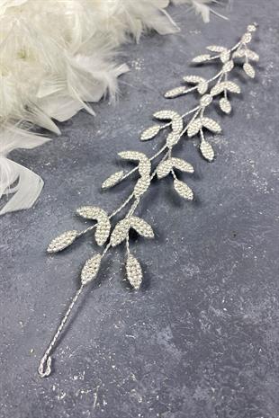إكسسوارات شعر تاج الزفاف بتصميم Yena بالجملة مع فروع أوراق فضية
