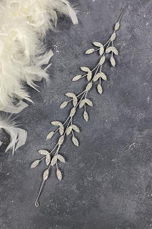 إكسسوارات شعر تاج الزفاف بتصميم Yena بالجملة مع فروع أوراق فضية