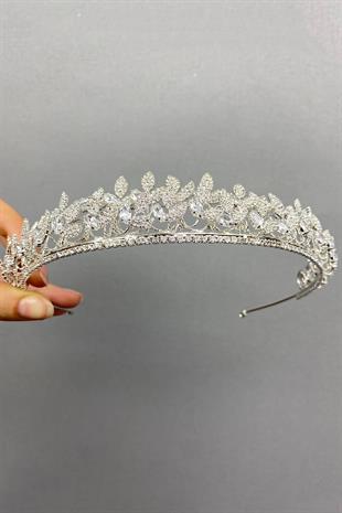 الجملة الفضة الأنيقة تاج الزفاف لوكاس