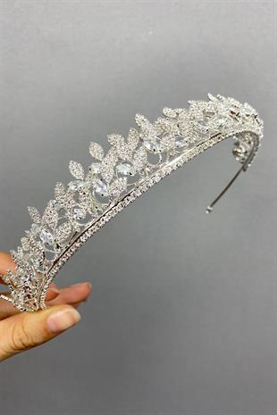 الجملة الفضة الأنيقة تاج الزفاف لوكاس