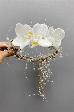 الجملة لؤلؤة الخوص والأوركيد حلق التاج سيرتي