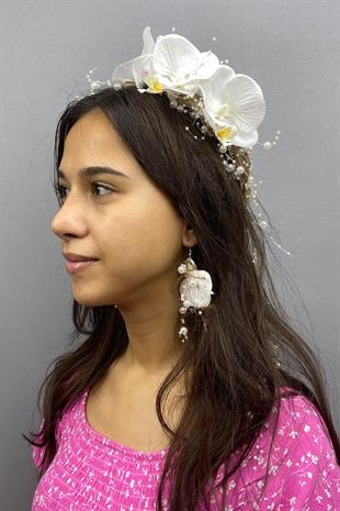 الجملة لؤلؤة الخوص والأوركيد حلق التاج سيرتي