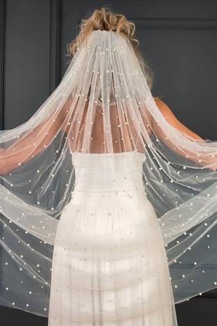 الجملة حبة اللؤلؤ المطرزة الحجاب الزفاف