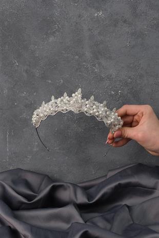 الجملة لؤلؤة مطرز تاج الزفاف بايد