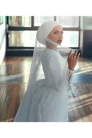 الجملة الحجاب الزفاف اللؤلؤ