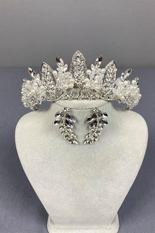 الجملة حبة الجبة المطرزة تاج الحناء الزفاف وأقراط ورقة