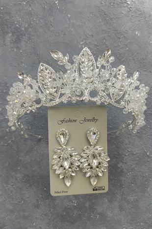 الجملة تاج الزفاف نموذج Jabbah وإسقاط الأقراط الحجر