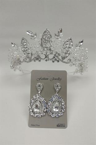 الجملة تاج الزفاف نموذج Jabbah وأقراط الحجر المكوك