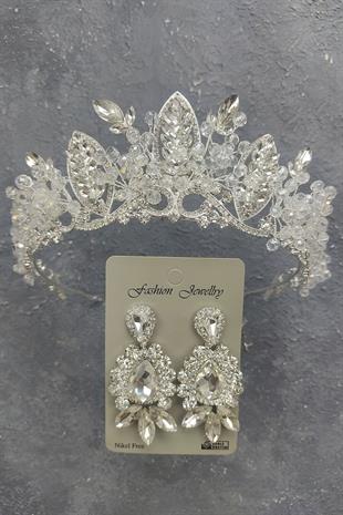 الجملة تاج الزفاف نموذج Jabbah والأقراط حجر قطرة المكوك