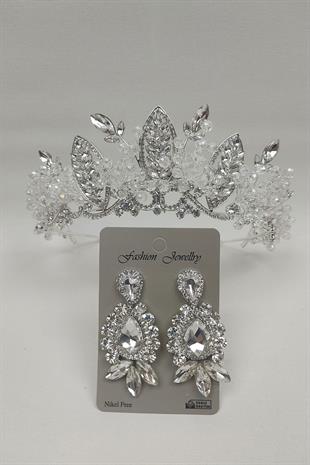 الجملة تاج الزفاف نموذج Jabbah والأقراط حجر قطرة المكوك