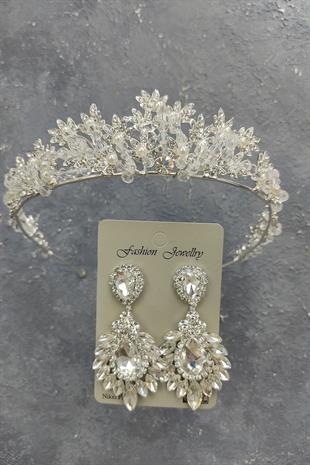 Wholesale Kastra Model Bridal Crown and Drop Shuttle ShuttleStone Earrings