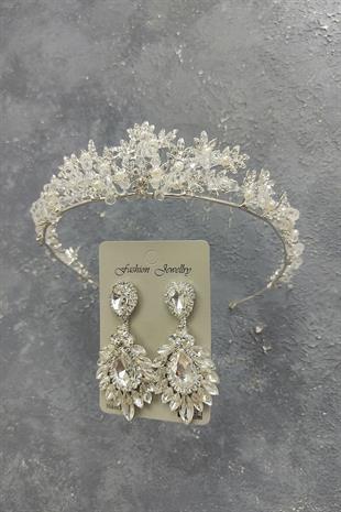 Wholesale Kastra Model Bridal Crown and Drop Shuttle ShuttleStone Earrings