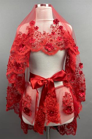 الجملة الأحمر عدن زهرة الزفاف الحناء الحجاب غطاء الوجه