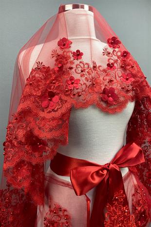 الجملة الأحمر عدن زهرة الزفاف الحناء الحجاب غطاء الوجه