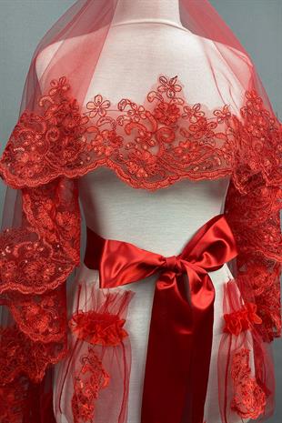 الجملة الأحمر أليسا الترتر الحجاب الزفاف الحناء الوجه الحجاب