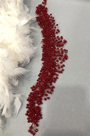 الجملة كريستال بيلين الأحمر الشعر والإكسسوارات العمامة