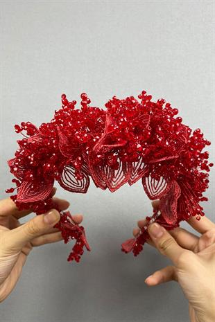 الجملة الأحمر كابيلا الحناء تاج الزفاف