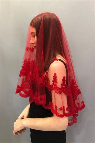 الجملة زهرة حمراء عزر الحجاب الزفاف الوجه