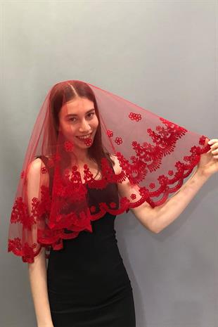 الجملة زهرة حمراء عزر الحجاب الزفاف الوجه