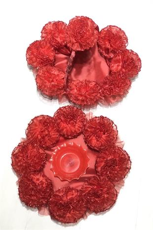 الجملة سلة الحناء زهرة حمراء