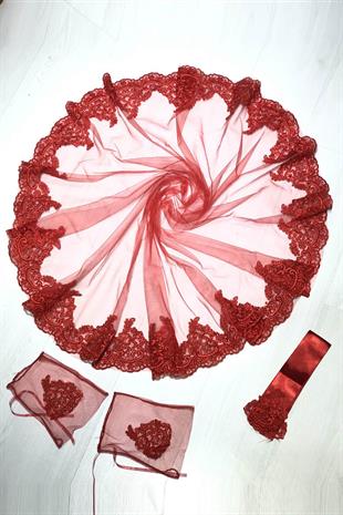 الجملة الحجاب الزفاف الأحمر الذي تغلب عليه اسهم الحناء الحجاب الوجه