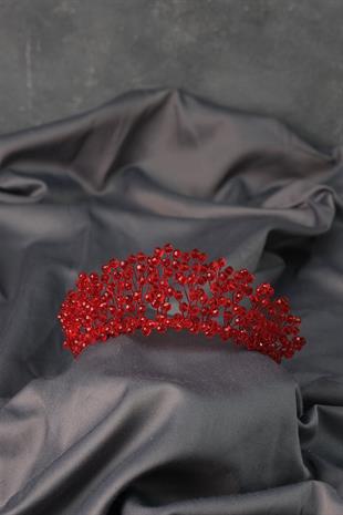 الجملة كريستال أحمر مطرز أرين تاج الحناء الزفاف