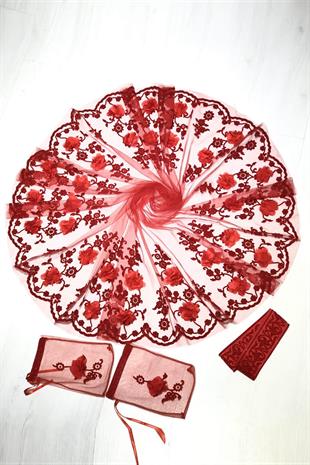 الجملة الليزر الأحمر الأزهار الحجاب الزفاف الحناء الحجاب الوجه