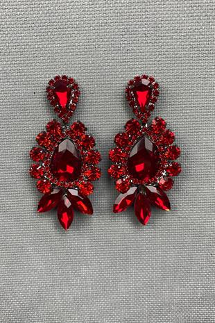 الجملة الأحمر سوبرا الزفاف تاج الحناء والأقراط