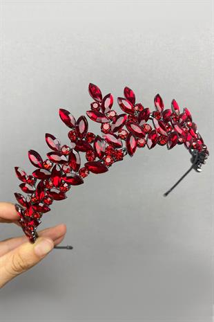 الجملة الأحمر سوبرا نموذج الزفاف تاج الحناء والأقراط