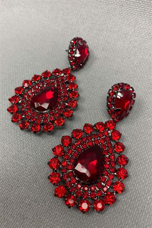 الجملة الأحمر سوبرا نموذج الزفاف تاج الحناء والأقراط