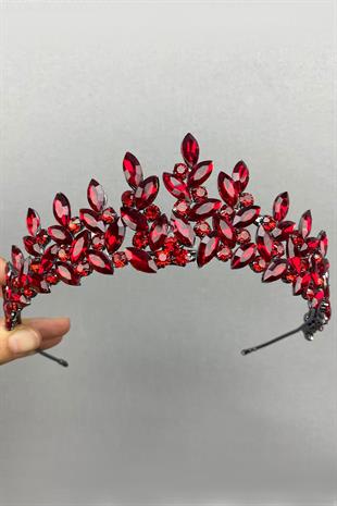 الجملة الأحمر سوبرا نموذج الزفاف تاج الحناء والأقراط