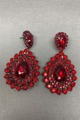 الجملة الأحمر سوبرا نموذج الزفاف تاج الحناء والأقراط