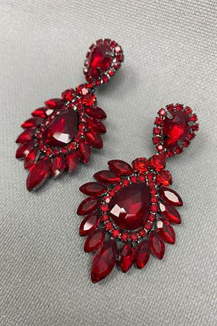 الجملة الأحمر سوبرا نموذج الزفاف تاج الحناء والأقراط