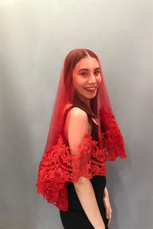 الجملة السلطان الأحمر منقوشة الحجاب الزفاف الوجه