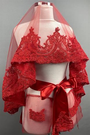 الجملة السلطان الأحمر نموذج الزفاف الحناء الحجاب غطاء الوجه