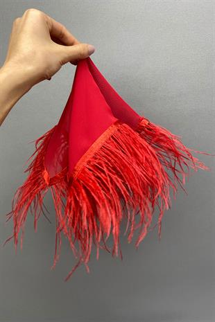 الجملة منديل الزفاف الريشة الحمراء هالاي