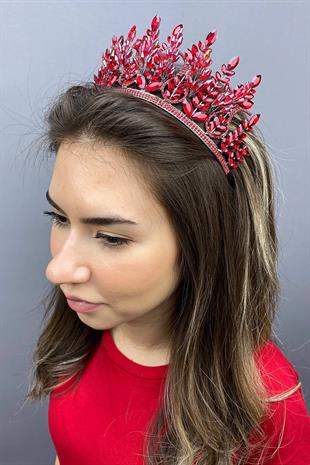 الجملة مجموعة الأحمر نموذج الزفاف تاج الحناء