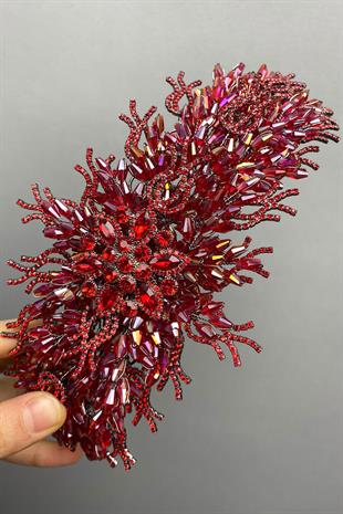 الجملة الأحمر الداكن علياء نموذج تاج الحناء الزفاف