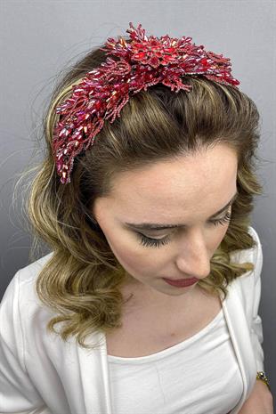 الجملة الأحمر الداكن علياء نموذج تاج الحناء الزفاف