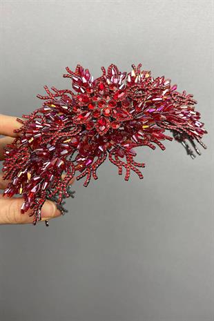 الجملة الأحمر الداكن علياء نموذج تاج الحناء الزفاف