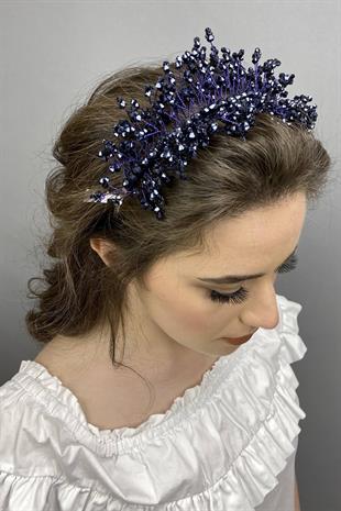 Wholesale Dark Purple Sirius Crystal Stone Henna and Bridal Crown